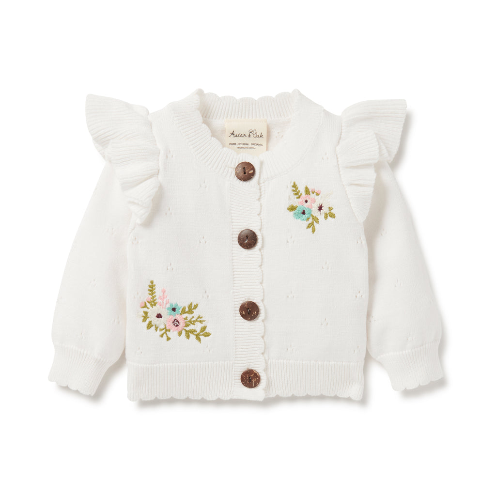Baby girl cardigan made from 100% organic cotton